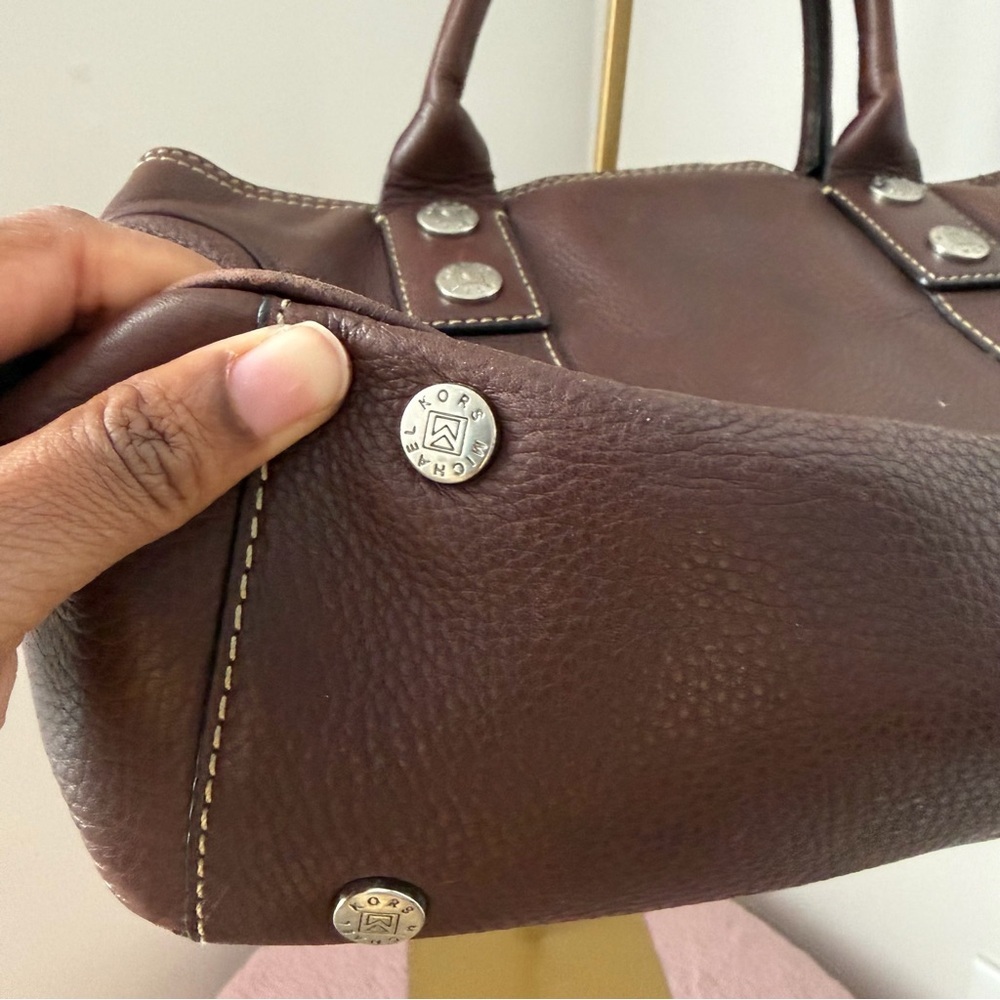 Vintage Michael Kors Royal Hock Brown Pebbled Leather Tote/Satchel - Picture 5 of 9